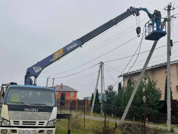 Автовышка с автолюлькой на базе манипулятора